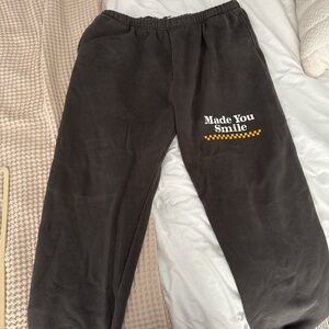 Black Joggers with Yellow Print